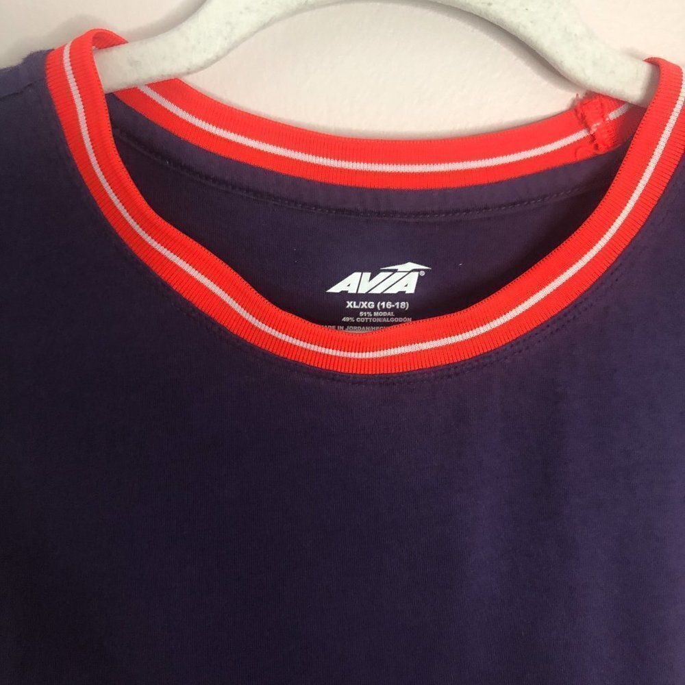 Avia Purple‎ Neon Collar Muscle Tank Workout Sports Gym - Picture 3 of 7